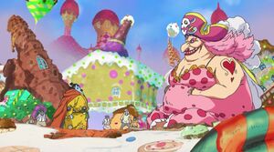 Jinbe negociando con Big Mom