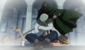 Dragoon impide que Smoker arreste a Luffy