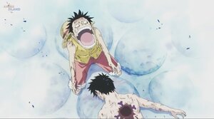 Luffy en shock por la muerte de Ace