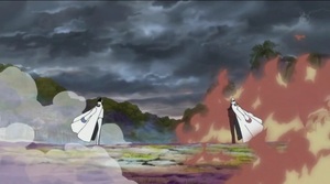 Akainu y Aokiji se baten en la isla