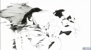 Luffy golpea a un Tenryuubito