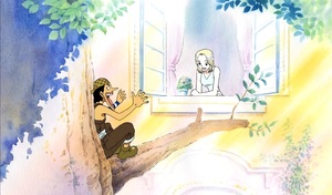 Usopp entreteniendo a Kaya